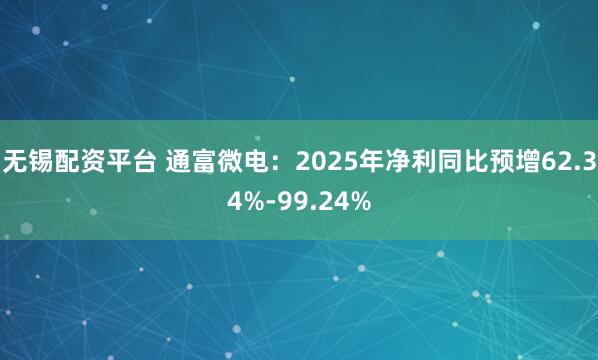 无锡配资平台 通富微电：2025年净利同比预增62.34%-99.24%